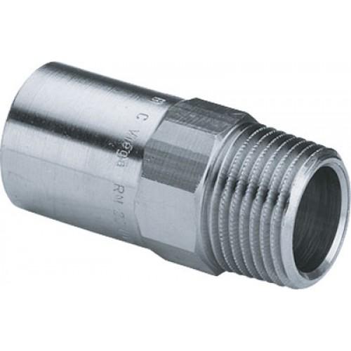 MAMELON ÉLECTROZINGUÉ MÂLE DIAMÈTRE 18 À SERTIR MÂLE À VISSER 15/21 VIEGA