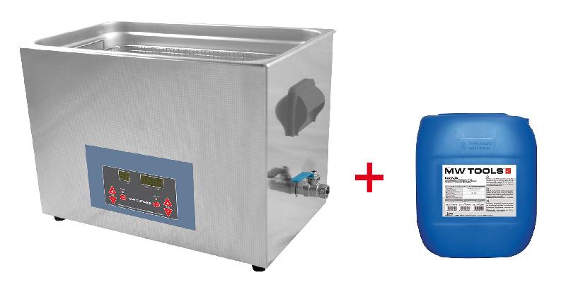 PACK NETTOYEUR À ULTRASONS 30L PROFESSIONNEL + 5L DE NETTOYANT ECOPLUS MW-TOOLS UCC030PACK