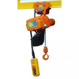 Palan électrique à chaîne elephant alpha eamp monophasé 220 volts accouplé à un chariot porte palan à direction manuelle par poussée - capacité 0,15 t à 0,5 t_0