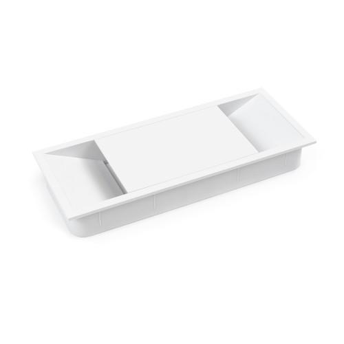 PASSE-CÂBLES POUR MEUBLE-PLASWIRE-RECTANGULAIRE 152X61MM-BLANC-5UNITÉS EMUCA