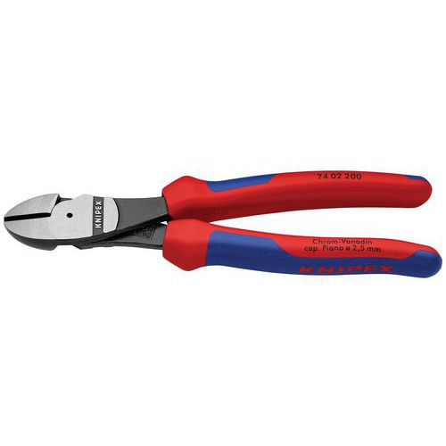 PINCE COUPANTE DE CÔTÉ DÉMULTIPLIÉE 200MM - BI-MATIÈRE - TÊTE POLIE - KNIPEX