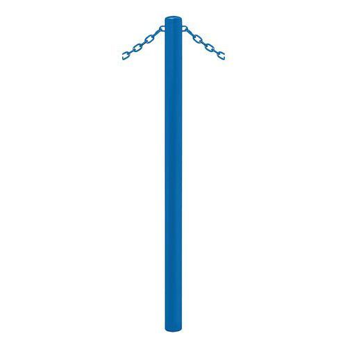 POTELET CARREFOUR Ø 60 MM CHAINES 2 ANNEAUX GALVA BLEU 5010 - PROCITY