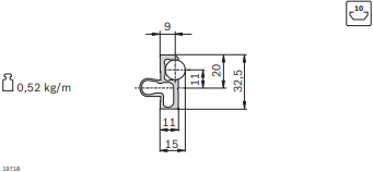 Profilé de serrage LF12C - Composant pour guidage à galets avec rainure de 10 mm en aluminium anodisé_0