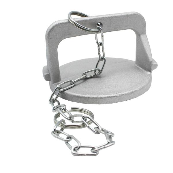 Raccord bouchon symétrique Guillemin à poignée avec chaînette - Aluminium - DN 100 - YGBALJP100SVPC_0