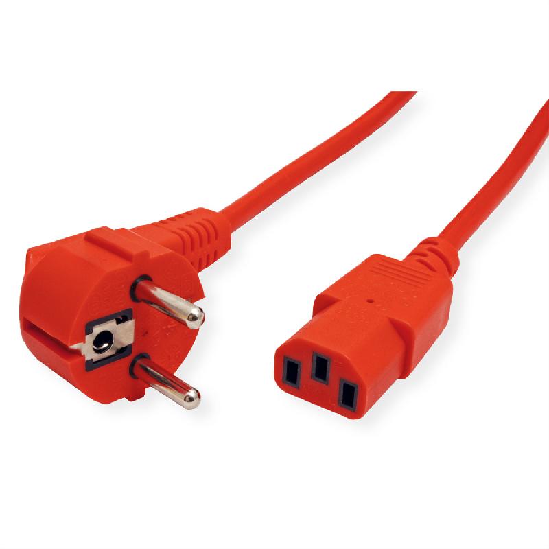 ROLINE Câble d'alimentation IEC droit, rouge, 3 m_0