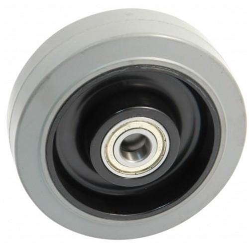 ROUE CAOUTCHOUC GRIS - 125 MM - 250 KG - ROULEMENTS À BILLES AVL