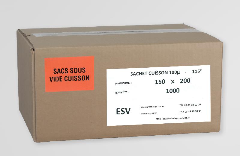 Sachet cuisson sous vide 115° - 150 x 200 mm - Épaisseur 100μ - Carton de 1000 sachets_0