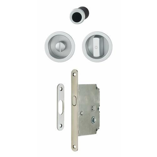 SERRURE PORTE COULISSANTE - À CONDAMNATION - ROSACE - CHROME SATIN HOPPE