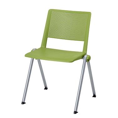 Siège d'accueil Sympa - Structure tube rond aluminium - Assise et dossier en polypropylène ajouré - Empilable par 10_0