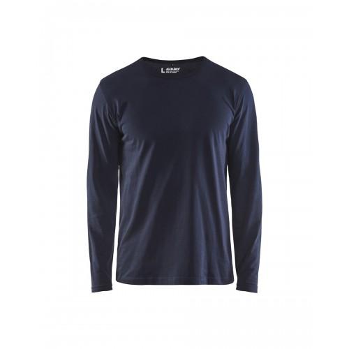 T-SHIRT DE TRAVAIL UNI À MANCHES LONGUES 3500 100% COTON - BLEU FONCÉ - L BLAKLADER