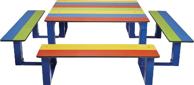 TABLE BANCS ARC EN CIEL ADULTE - À POSER