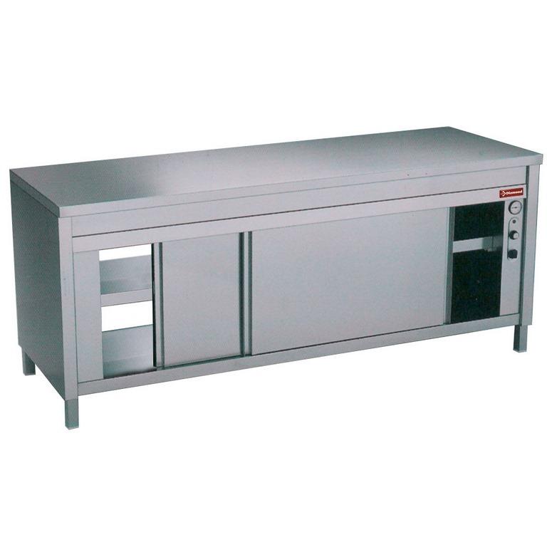 Table sur armoire chauffante traversante centrale - TEP167/U - 1600x700x880/900 mm - Puissance 250W - Température +30° à +65°C_0