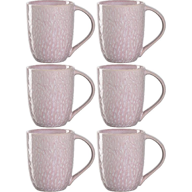 TASSE À CAFÉ CÉRAMIQUE 43CL ROSE - LOT DE 6 - LEONARDO - MATERA