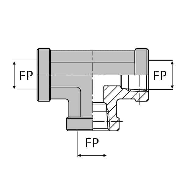 Té femelle NPT x femelle NPT x femelle NPT - 1