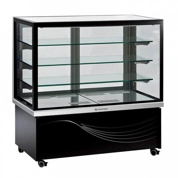 Tecfrigo Vitrine aluminium bi-température 550 Litres 2 portes battantes vitrées, noire, sur roulettes, 600 W, 220 V - MONO - noir 3666562009898_0