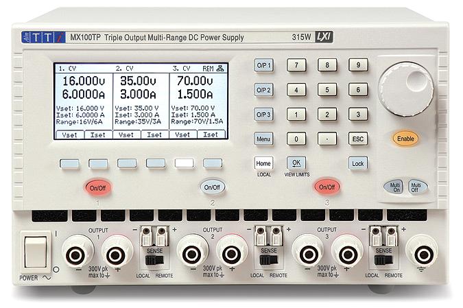 ALIMENTATION DC TRIPLE PROGRAMMABLE, 0-70V OU0-6A, 315W MAX., USB, RS232, GPIB, LAN L - TTIMX100TP