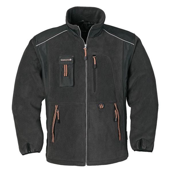 Veste Polaire coupe-vent, déperlante et respirante - Taille M - 120 cm - Gris foncé / Orange_0