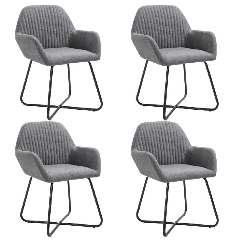 VidaXL Chaises à manger lot de 4 gris foncé tissu Modèle Jardin Prestige - 277096_0