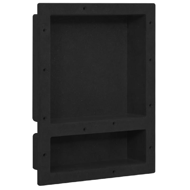 Vidaxl niche de douche avec 2 compartiments noir mat 41x51x10 cm 151397_0