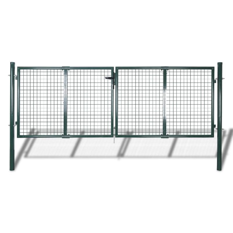 Vidaxl portail de clôture acier 306x175 cm vert 42981_0