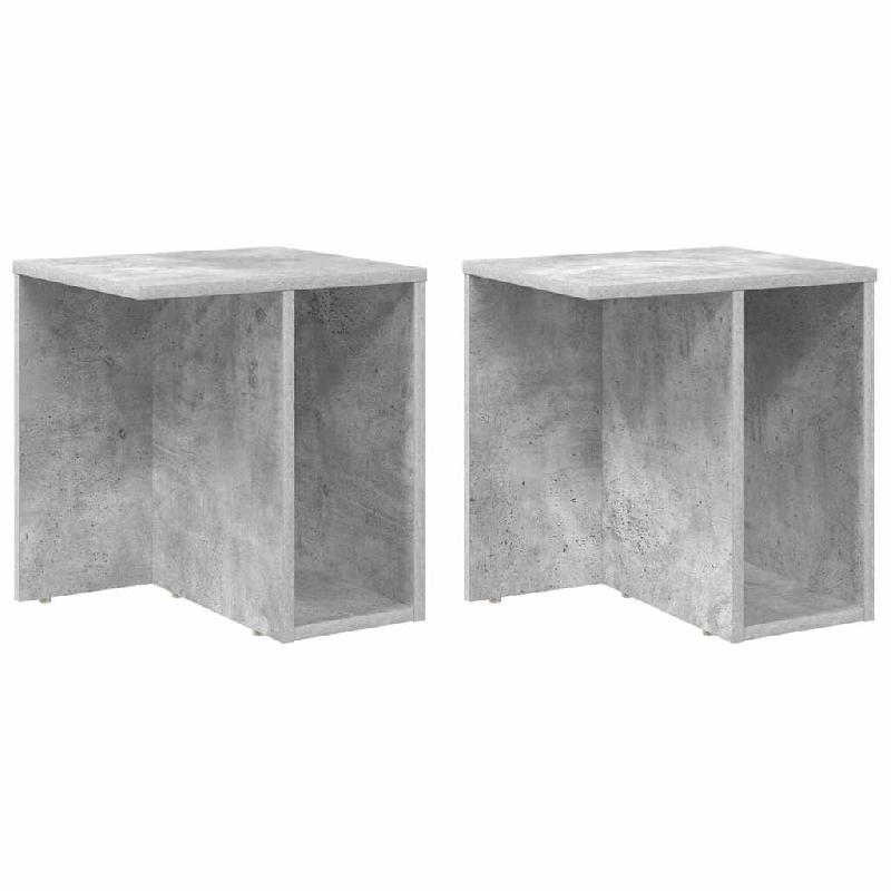 VidaXL Table d'appoint 2 pcs Gris béton 37 x 32 x 40 cm Modèle Flex Panorama Prime - 891087_0
