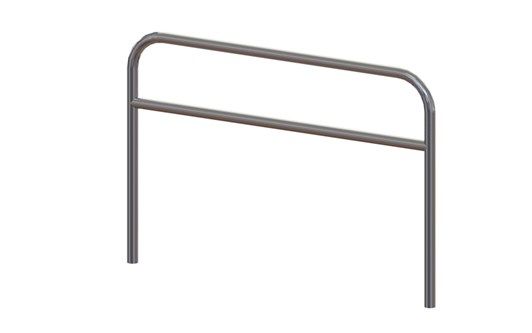 26821200 - Arceau urbain Leon en acier inoxydable 316 brossé - Velopa - entraxe 1200 mm avec lisse intermédiaire_0