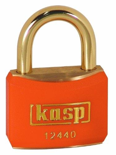 Cadenas en laiton 40 mm - KASP K12440ORAD - Gaine orange en vinyle_0