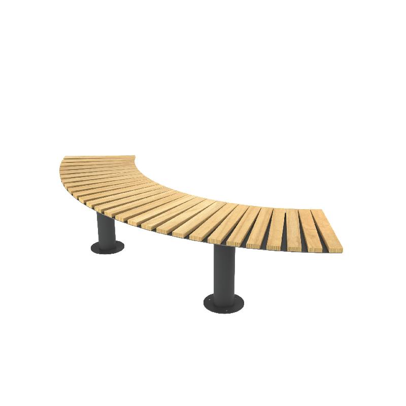 Banquette Madrid Serpentine L2040 mm en Robinier et pieds fonte_0