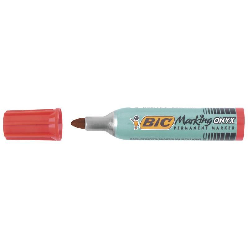 BIC MARQUEUR PERMANENT BIC ONYX MARKER 1482 - POINTE OGIVE - ROUGE - PETIT MODÈLE (PRIX À L'UNITÉ)