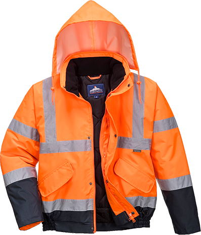Blouson HV bicolore orange marine S266 - 3XL, certifié CE, bandes réfléchissantes, imperméable avec coutures étanchées_0