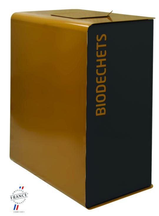 Borne de tri sélectif biodéchets – 2x20L Coloris : Gris manganèse_0