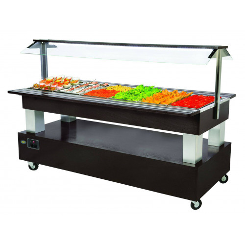 BUFFET SELF SERVICE PROFESSIONNEL CHAUFFANT 6 BACS GN 1/1