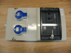 Coffret d'alimentation électrique étanche IP55 IK08 - 2 prises - Série Mistral avec disjoncteurs différentiels_0