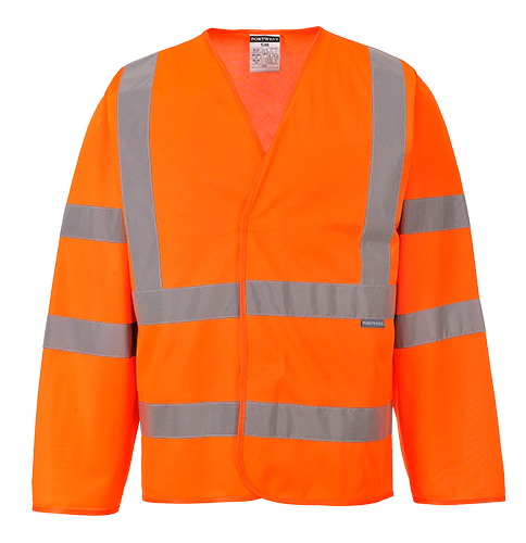 Gilet réfléchissant 2 bandes et baudrier - manches longues orange C473 - conforme EN ISO 20471 et RIS 3279-TOM_0