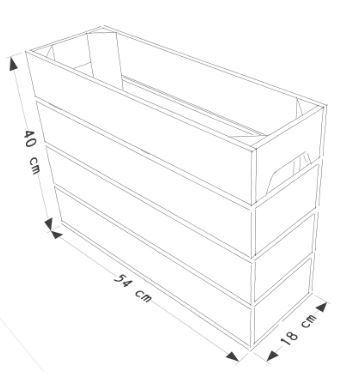 H4 - Caisse en bois Simply A Box - L18 x H40 x P54 cm - en bois brut ou 6 coloris de lasure_1