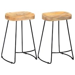 HELLOSHOP26 tabourets de bar design chaise siège bois massif de récupération marron foncé 1202184 x4 - 3002316825411_0