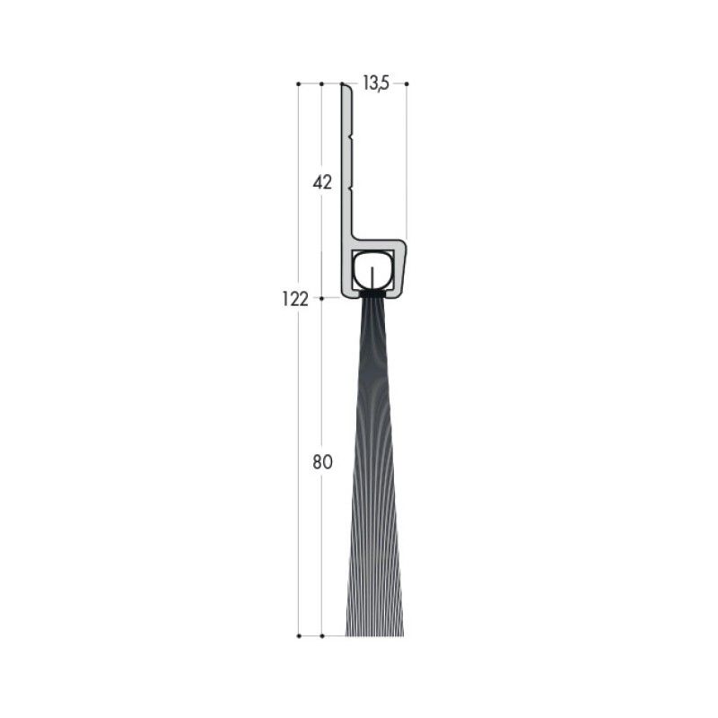 Joint plinthe-brosse pour pose en applique - Hauteur 122 mm - Référence PLBRA122_0