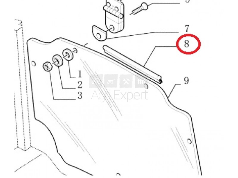 Joint vitre avant et arrière tracteur new-holland série tnv, tna, t4.N, t4.V, case ih quantum_0