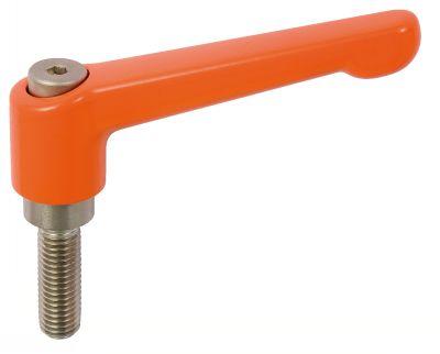 MANETTE INDEXABLE ZAMAC A TIGE FILETEE INOX - ORANGE (14-04)_0