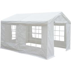 METRO Professional Tente de réception avec paroi latérale Blenheim, acier / polyester / polyéthylène, 3 x 4 m, hydrofuge, blanc - blanc polyester_0