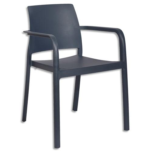 Mt international fauteuil extérieur en polypropylène anthracite l56 x h80 x p58. Embout antidérapant_0