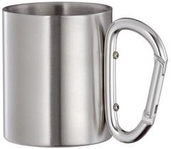 Mug à café avec anse-mousqueton - acier inoxydable intérieur et extérieur - contenance 0,33L_0