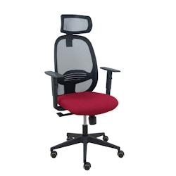 Piqueras y Crespo Silla Cilanco negra malla negra asiento bali granate brazo regulable cabecero regulable - rouge multi-matériau 354SNM840B933B10CRPCR_0