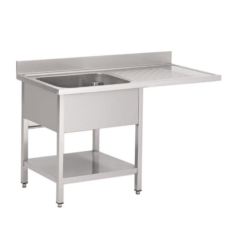 Plonge inox avec étagère basse et emplacement lave-vaisselle GASTRO M 1 bac à gauche 1200 x 700 x 850mm - GN206_0