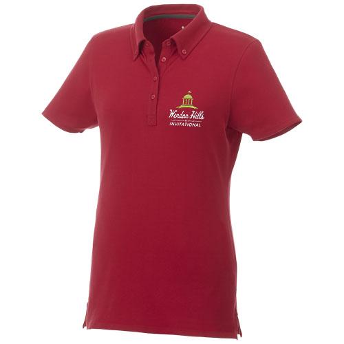 Polo boutonné manches courtes femme Atkinson 38105252 - tissu extensible - col de même tissu - 200 g/m²_0