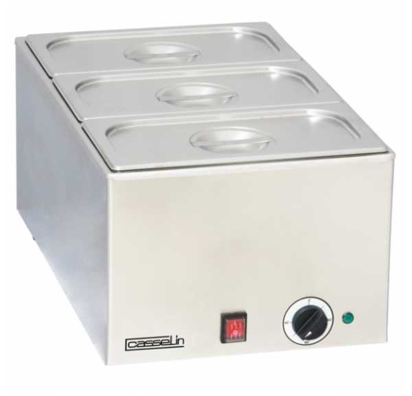Bain-marie électrique à poser sans vidange - 3 bacs GN 1/3 - Casselin CBM3 - 1200W_0