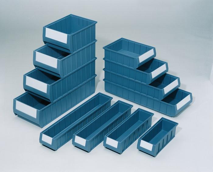 Boîte pour étagère L600xl117xH90 mm bleu PP_0