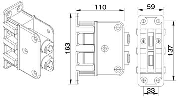 Charniere delrin a ressort pour porte battante va et vient en polyethylene n900_0