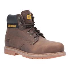Chaussures hautes de sécurité S3 - POWERPLANT marron T.45 Caterpillar - cuir nubuck résistant à l'eau, embout acier, semelle antiperforation_0