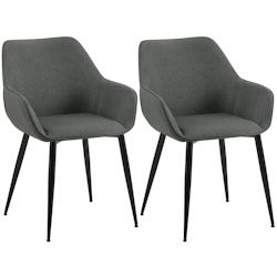 CLP Chaise de salle à manger Luena Gris foncé/Tissu - gris textile 327451_0